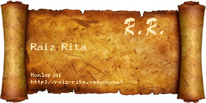 Raiz Rita névjegykártya